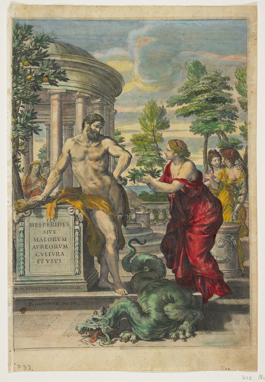 Frontispice og tittelside fra Hesperides, 1646 av Giovanni Battista Ferrari