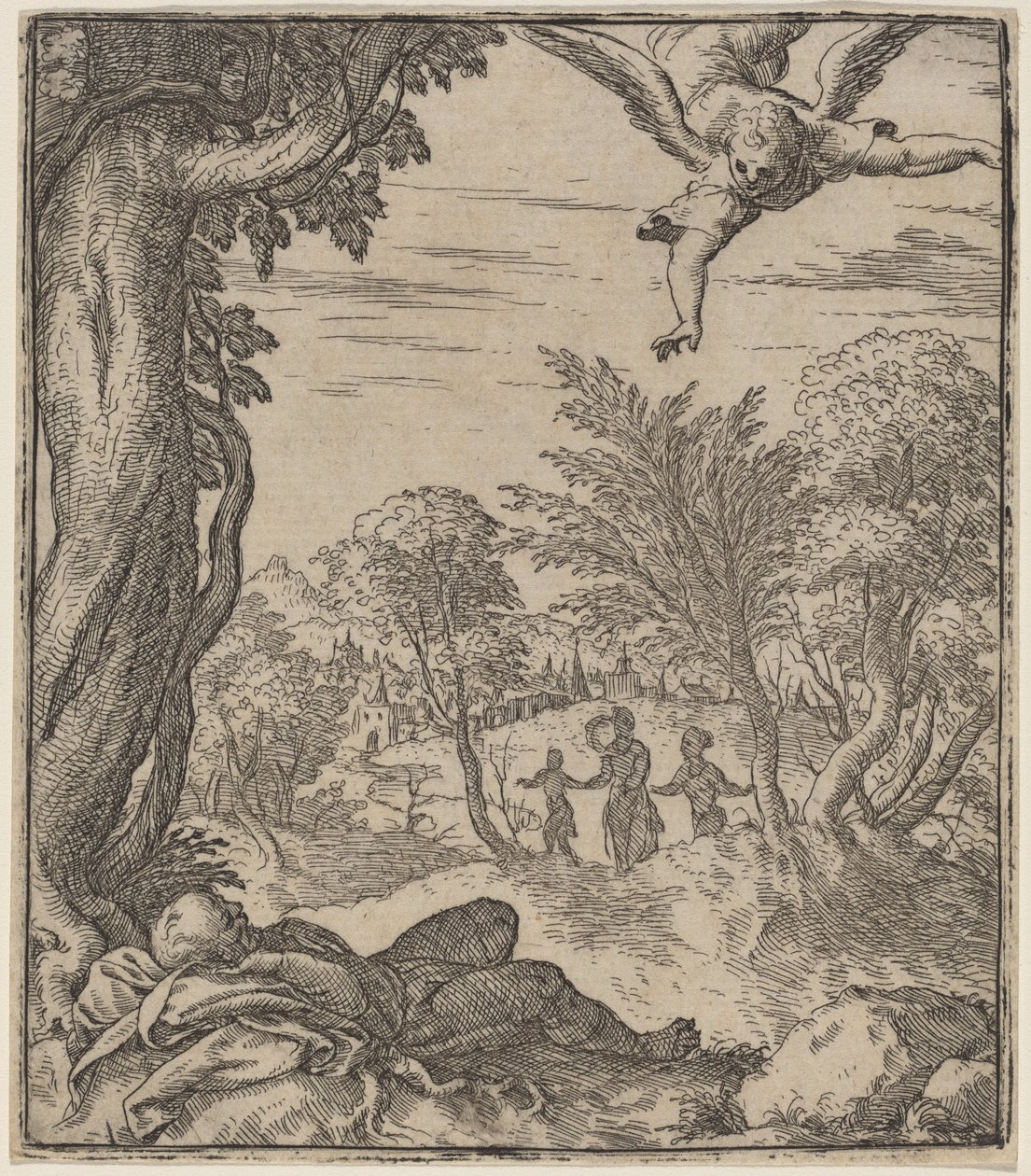 Engelen som viser seg for Josef av Giovanni Battista Fontana