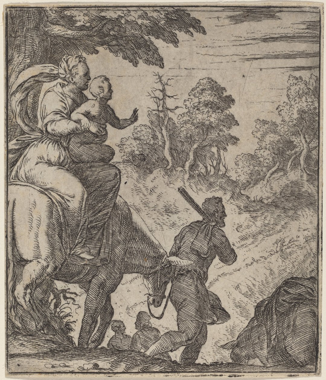 Flykten til Egypt av Giovanni Battista Fontana