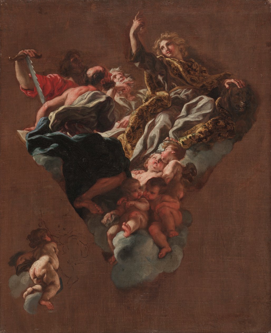 Skisse for "De fire profetene i Israel" (for Il Gesù, Roma) av Giovanni Battista Gaulli