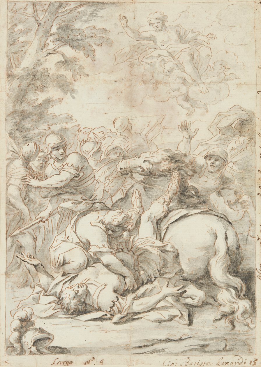 The Conversion of Saint Paul (grafitt og blekk på papir) av Giovanni Battista Lenardi