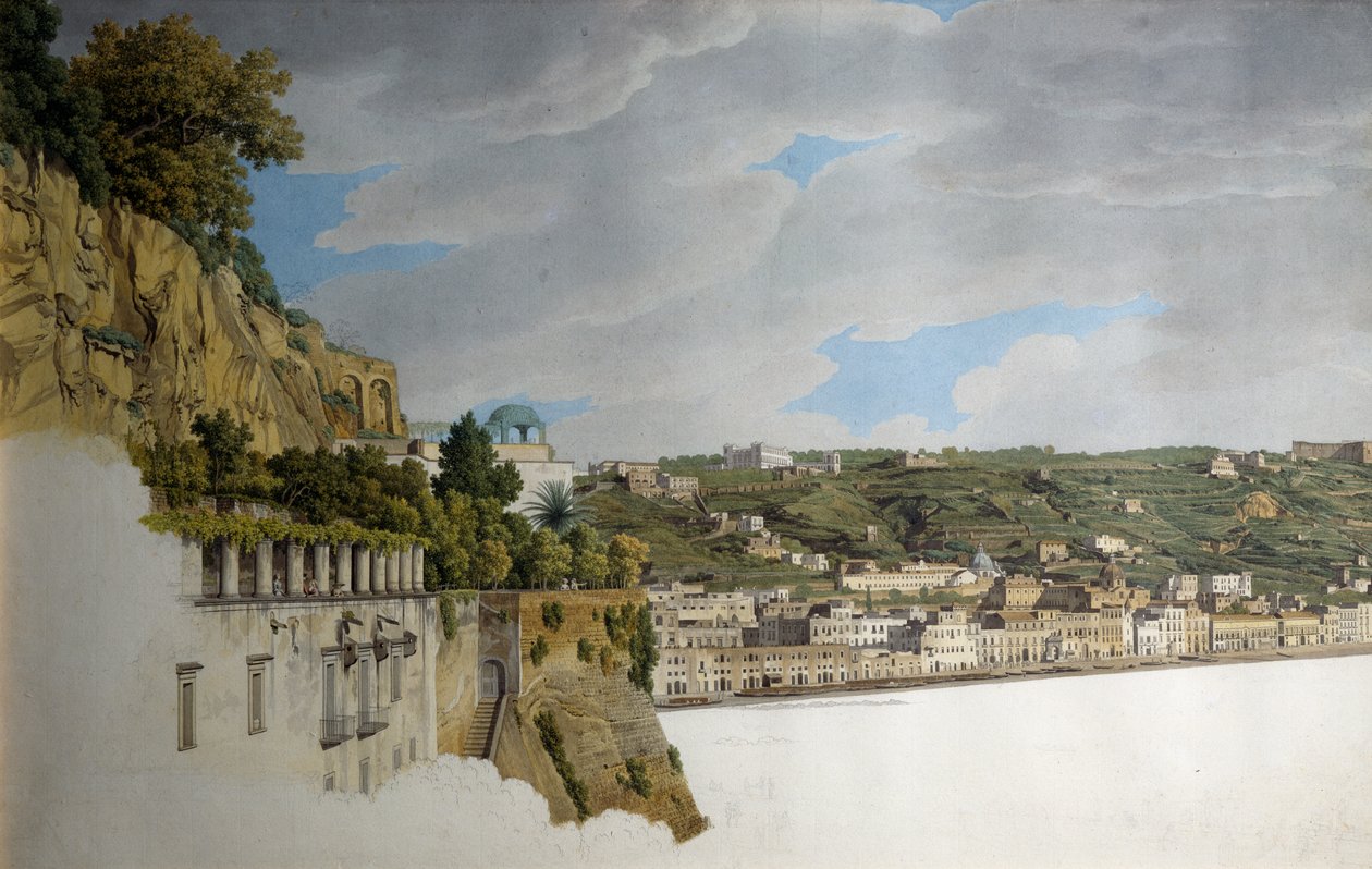 Utsikt over Napoli fra Posillipo (akvarell) av Giovanni Battista Lusieri