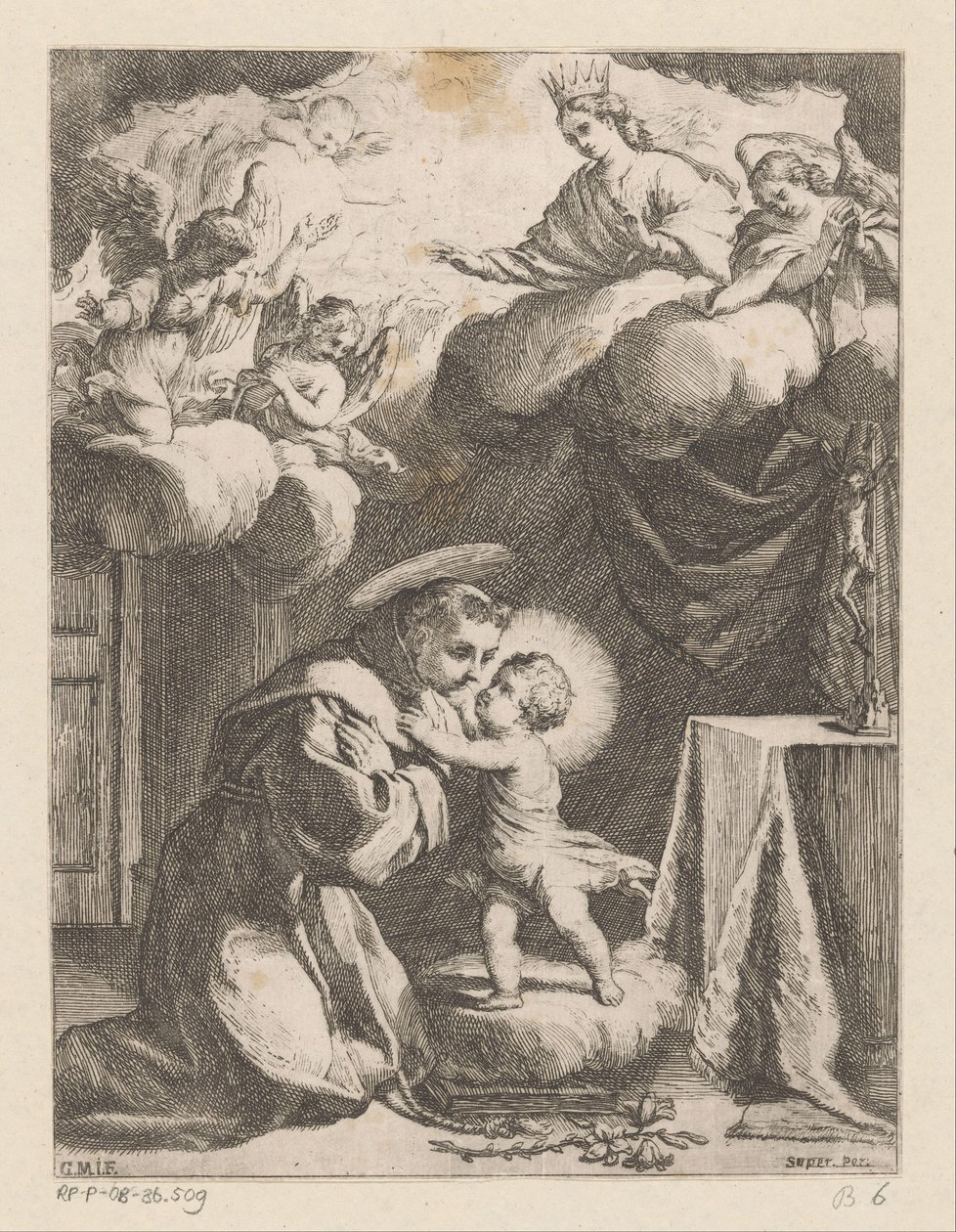 Den hellige Antonius av Padua forguder barnet av Giovanni Battista Mercati