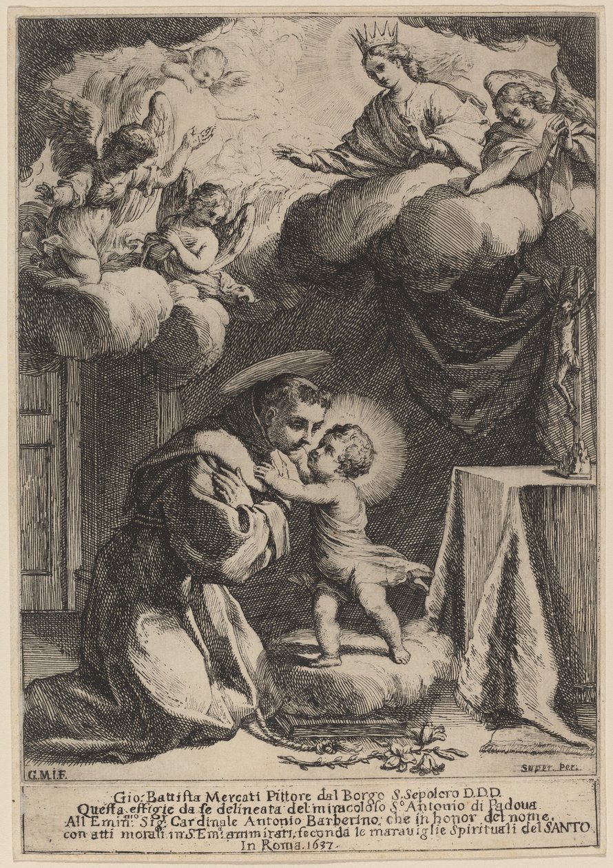 Den hellige Antonius av Padua av Giovanni Battista Mercati