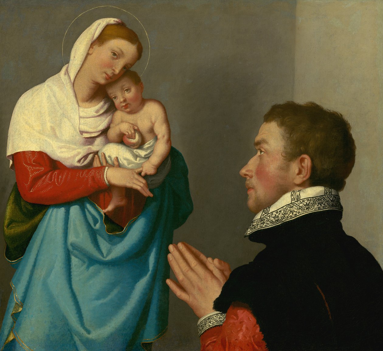 En gentleman i tilbedelse før Madonnaen, ca. 1560. av Giovanni Battista Moroni