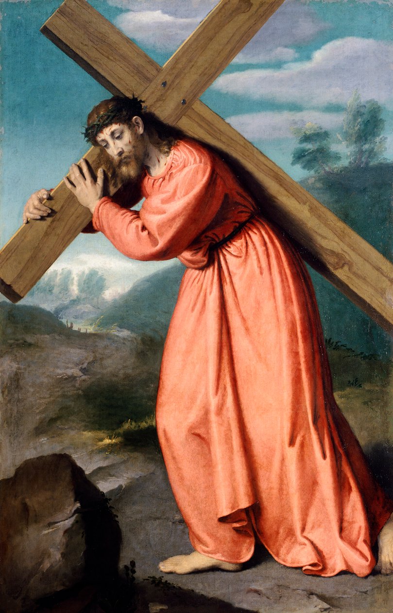 Kristus bærer kors, av Giovanni Battista Moroni (1525 ca- 1578), Shrine of Our Lady of Tears, Albino av Giovanni Battista Moroni