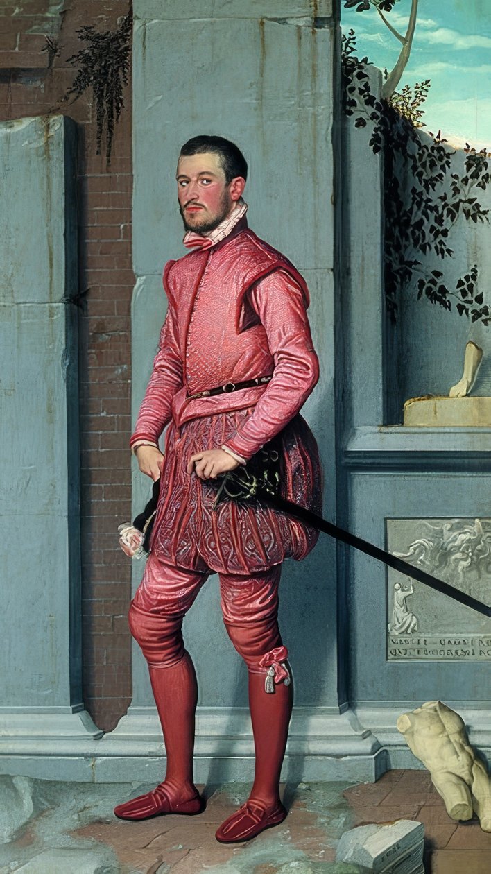 Gian Gerolamo Grumelli. Um 1560 av Giovanni Battista Moroni