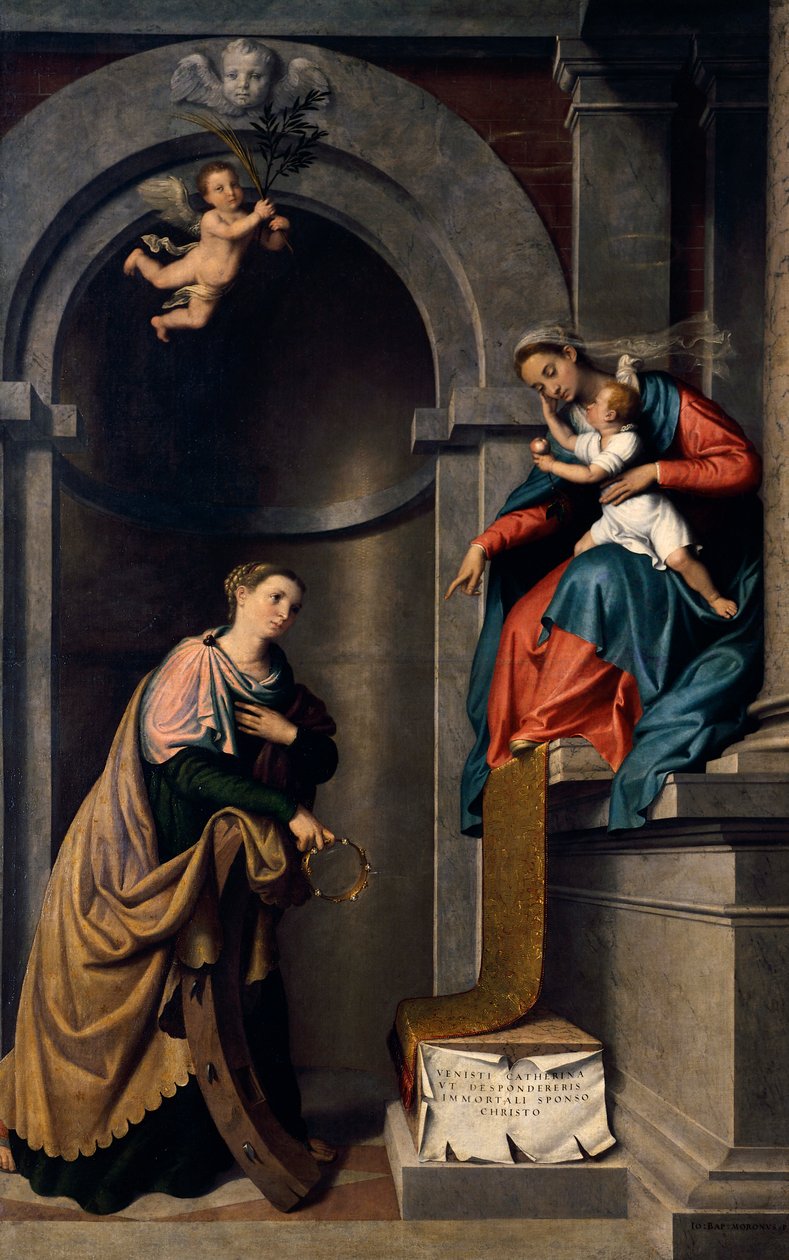 St. Catherines ekteskap av Giovanni Battista Moroni (1525 ca. 1578), olje på lerret, St. Bartholomews kirke, Almenno av Giovanni Battista Moroni