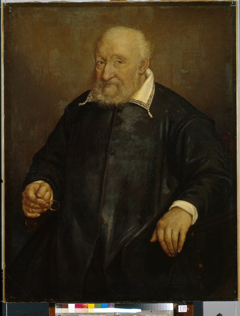 Portrett av Christoforo Novati (?) (Portrett av C. Novati). Maleri av Giovan Battista Moroni (1520 eller 1525-1578), olje på lerret. Italiensk kunst (Bergamo) av Giovanni Battista Moroni