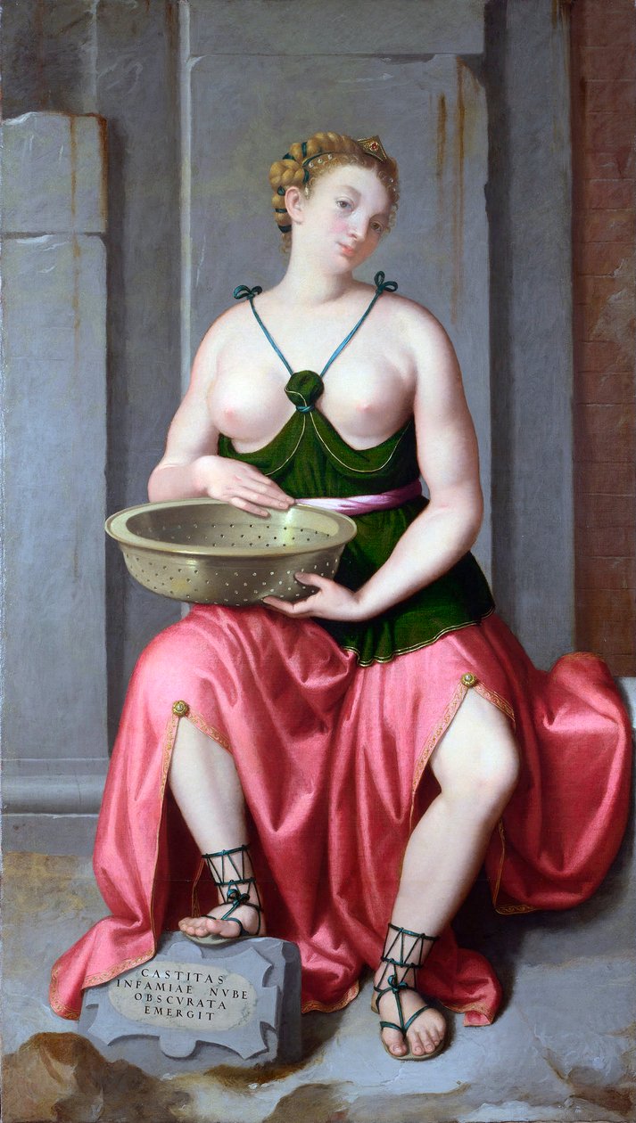 "" Portrett av Vestal Romaine Tuccia (Tuzia) "" Peinture de Giovan Battista Moroni (1520 / 25-1578) vers 1555 National Gallery, Londres av Giovanni Battista Moroni