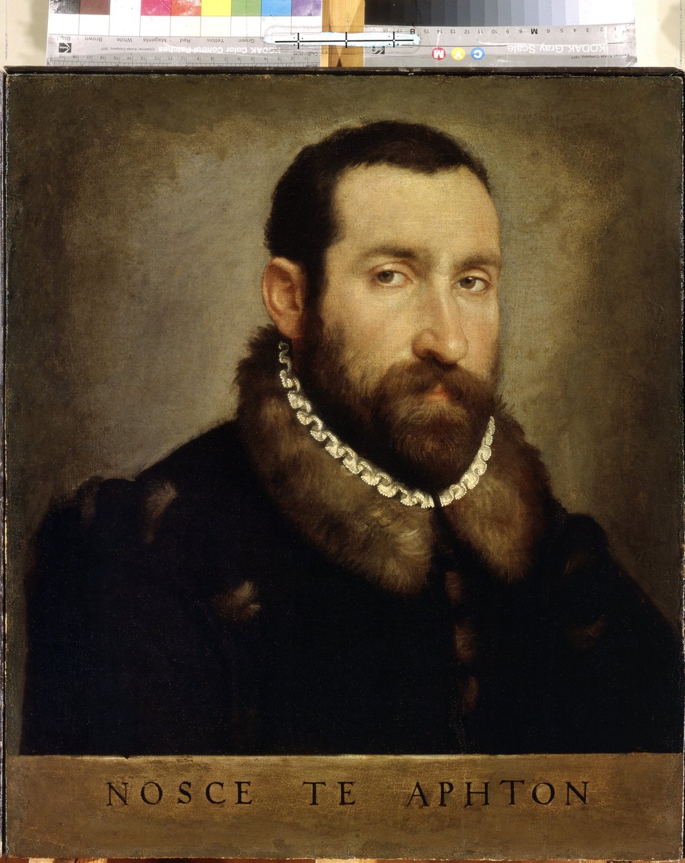 Portrett av en mann. Portrett av en mann. Maleri av Giovan Battista Moroni (1520/25-1578), cirka 1560. Italiensk kunst, renessanse. Olje på lerret. Eremitasjemuseet, St. Petersburg av Giovanni Battista Moroni