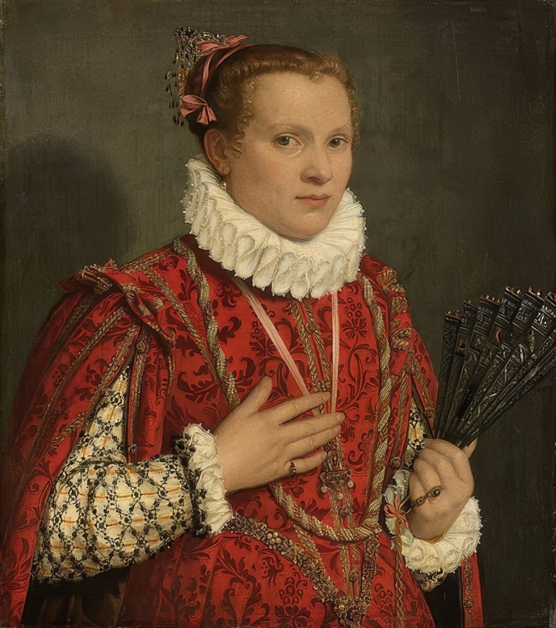 Portrett av en ung kvinne. 1560-78 av Giovanni Battista Moroni