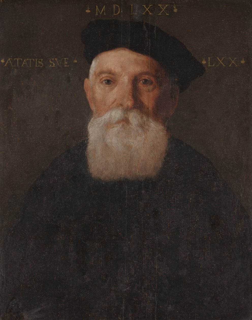 Portrett av gammel mann (olje på panel) av Giovanni Battista Moroni