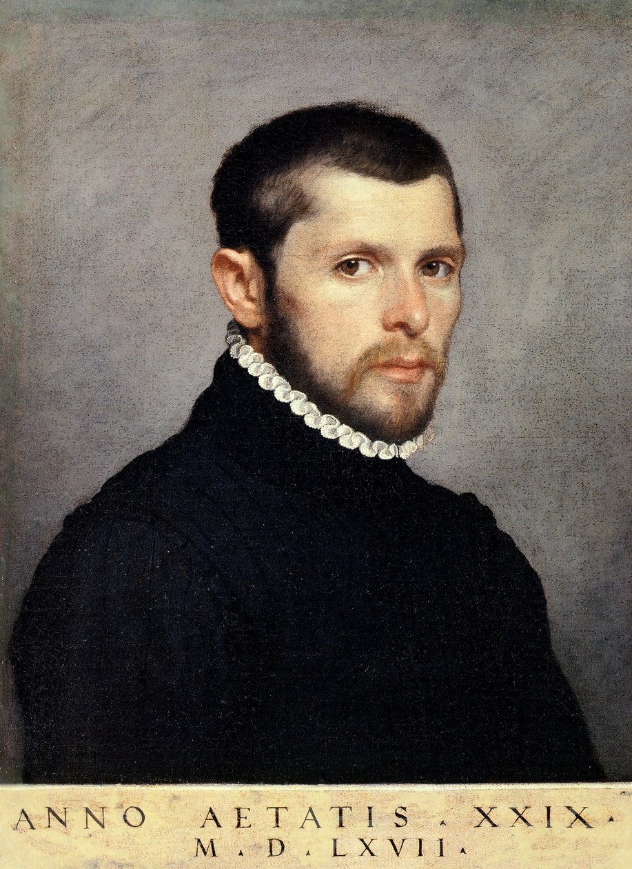 Portrait of Young Man, av Giovanni Battista Moroni (ca 1525-1578), olje på lerret, 44,4x56,9 cm av Giovanni Battista Moroni