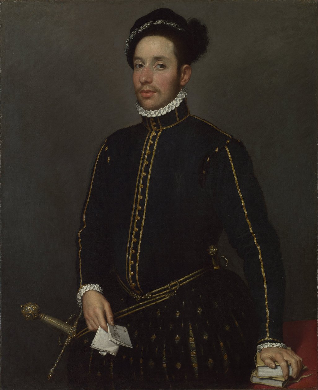 Portrett av en venstrehendt gentleman med to kvartoer og et brev (