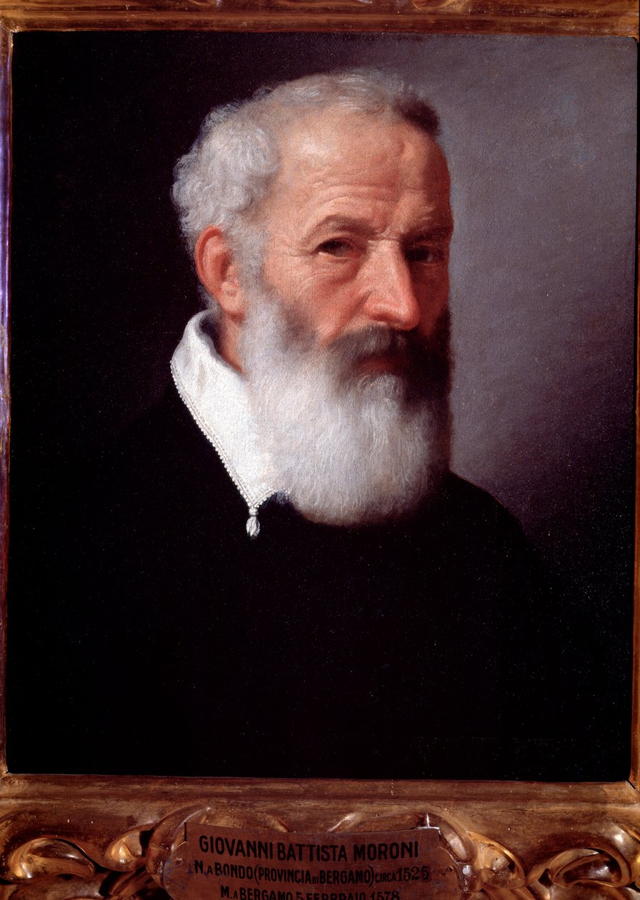 Portrett av en gammel mann - olje på lerret av Giovanni Battista Moroni