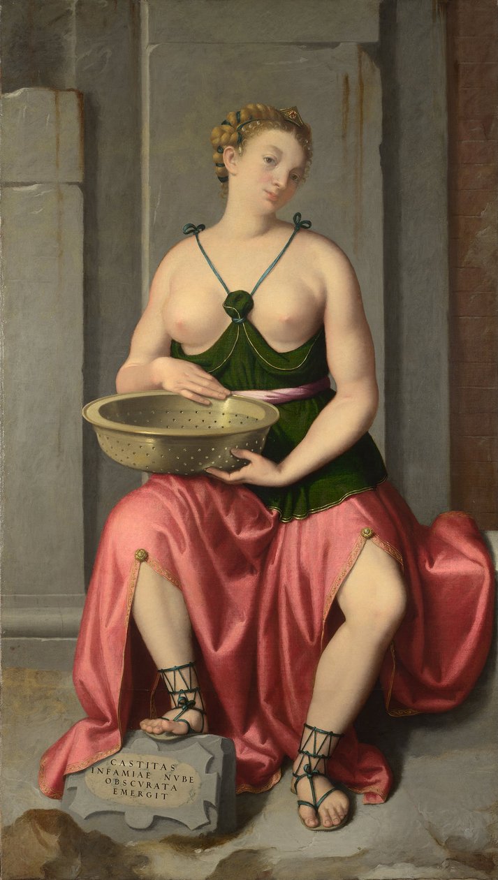 The Vestal Virgin Tuccia, ca 1555 av Giovanni Battista Moroni
