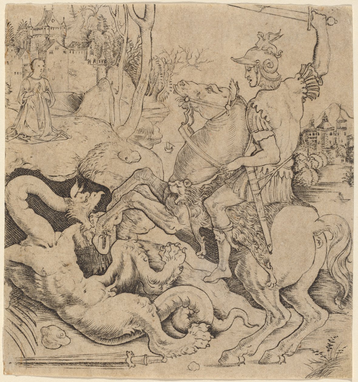 Saint George og dragen av Giovanni Battista Palumba