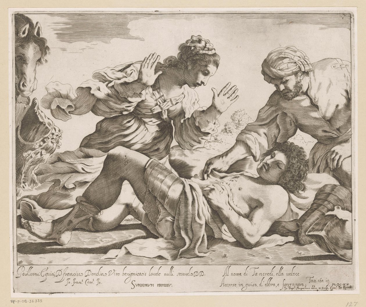 Erminia en Vafrino finner Tancredi av Giovanni Battista Pasqualini