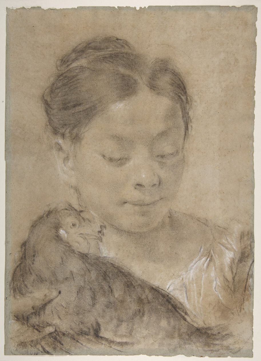 Jente med en høne av Giovanni Battista Piazzetta
