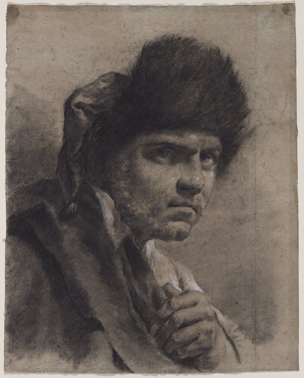 Mann med pelshatt, ca. 173040-årene. av Giovanni Battista Piazzetta