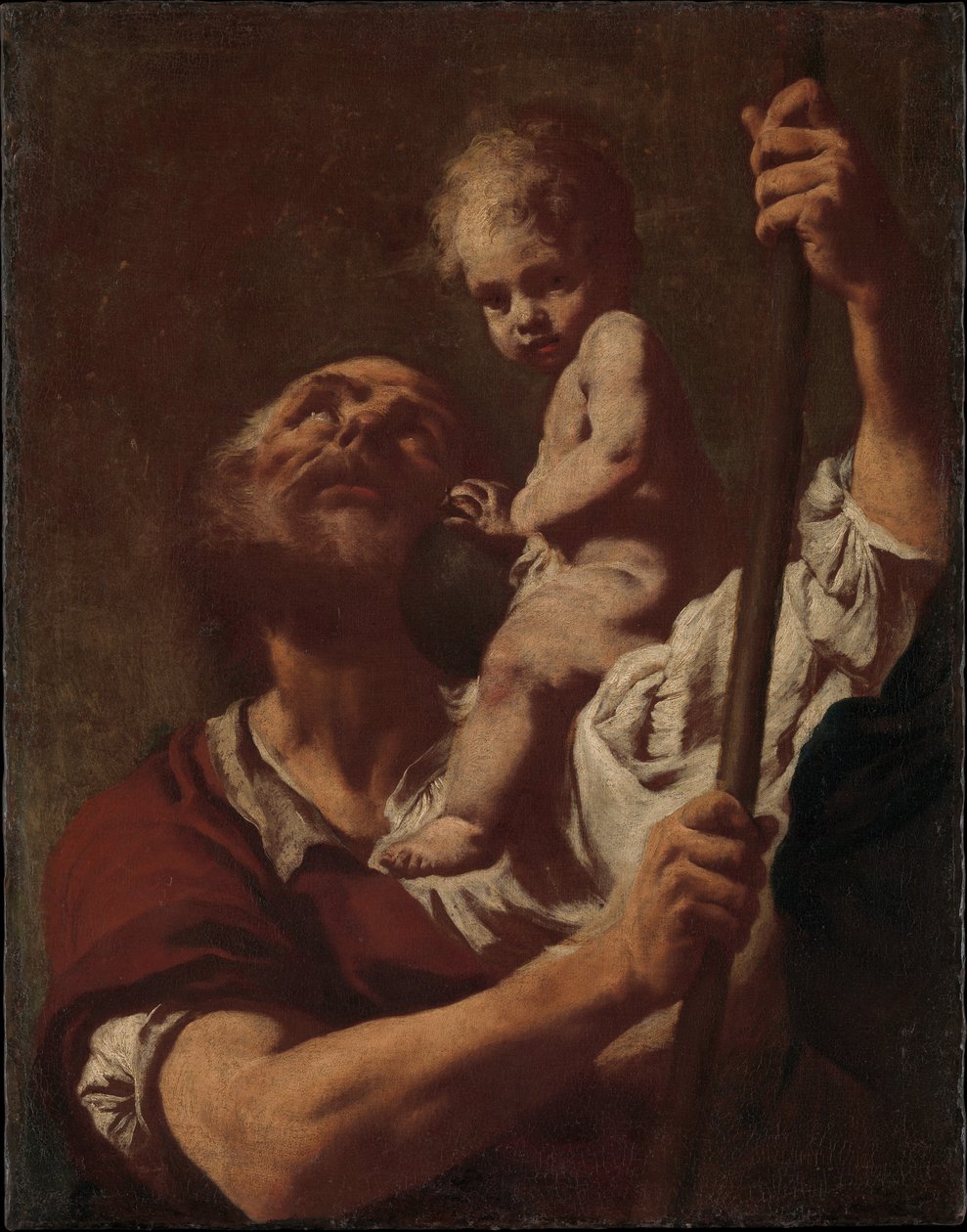 Sankt Kristoffer bærer Jesusbarnet av Giovanni Battista Piazzetta