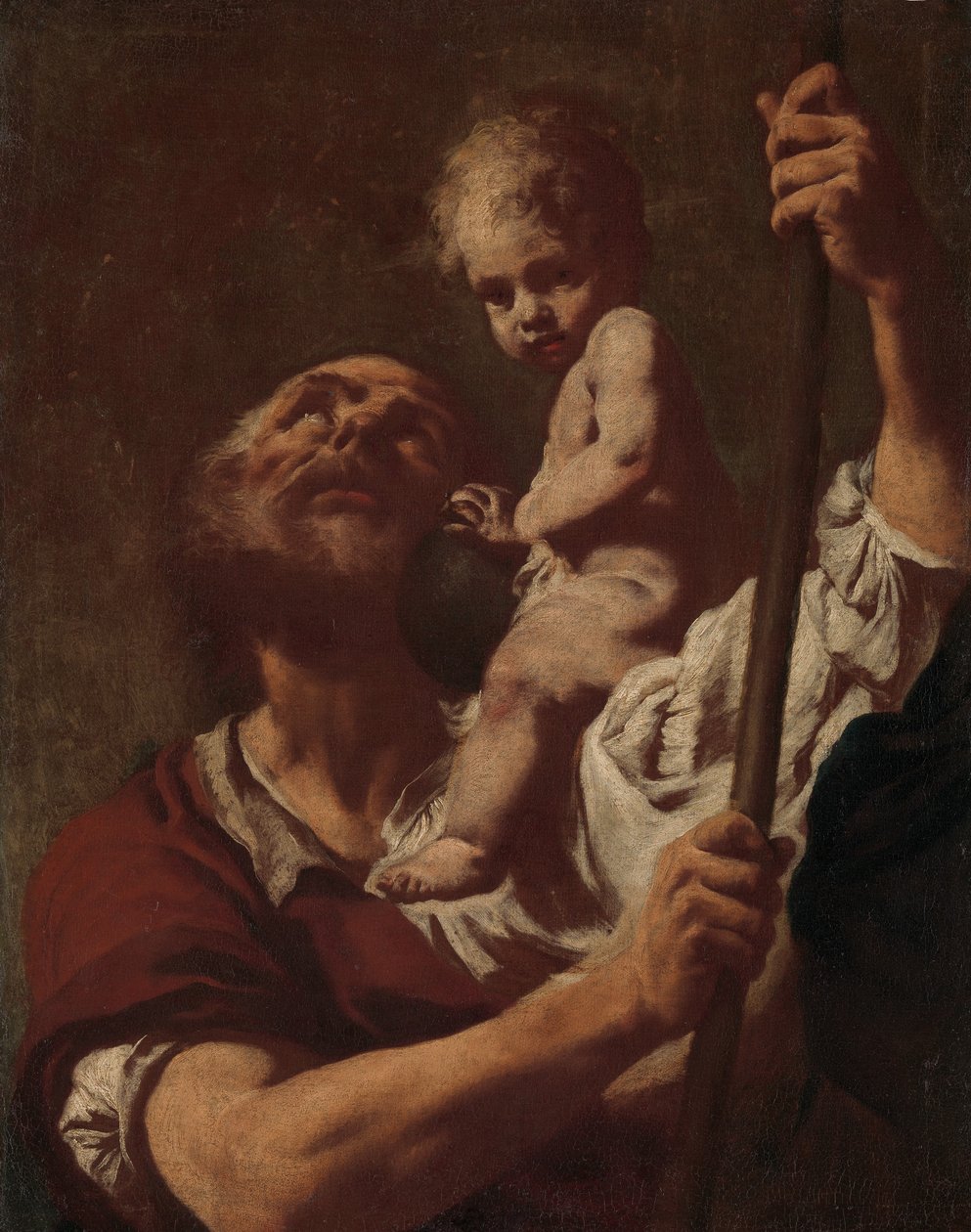Den hellige Christopher som bærer spedbarnet Kristus, 1730-årene. av Giovanni Battista Piazzetta