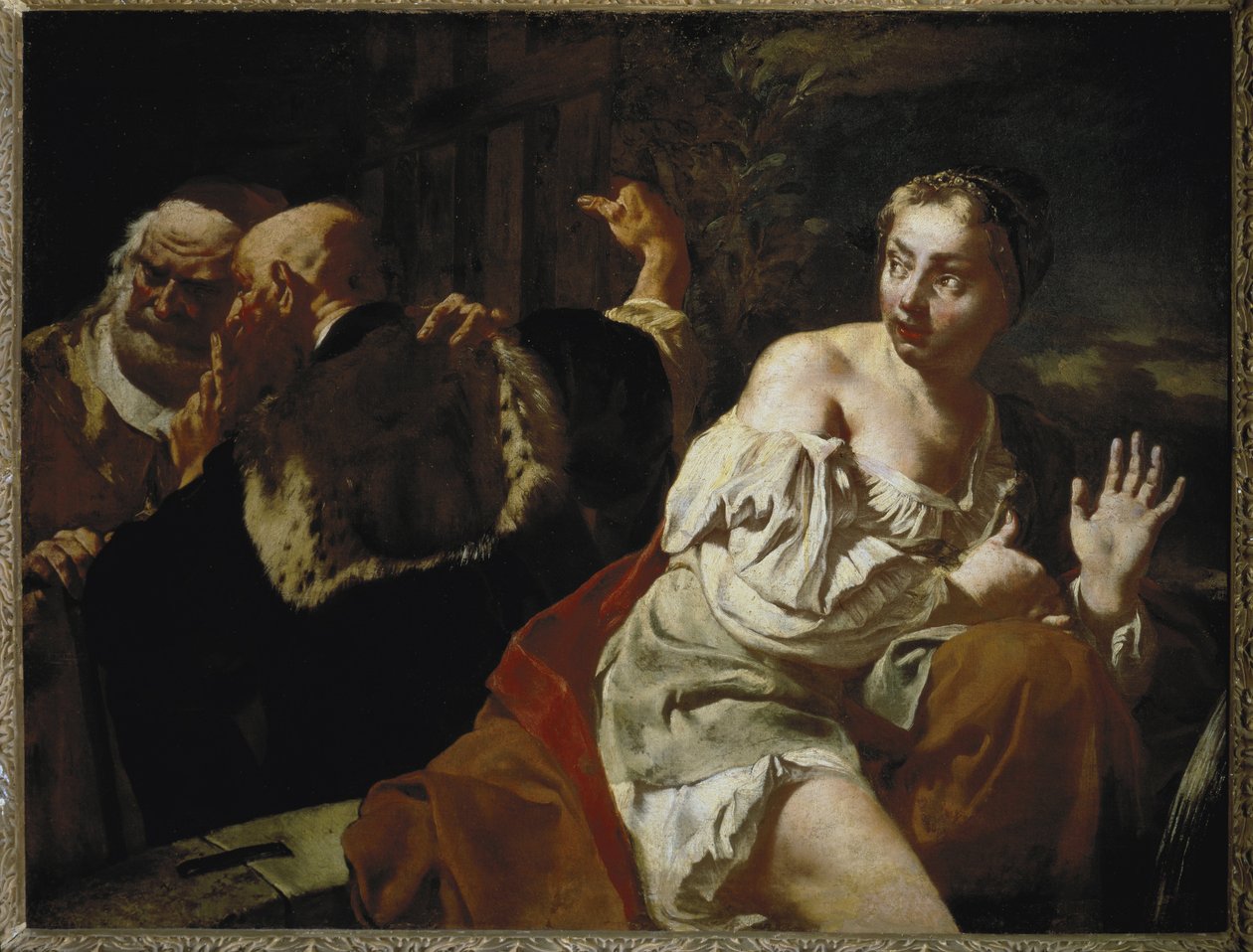 Suzanne and the Elders - Olje på lerret, ca 1720 av Giovanni Battista Piazzetta