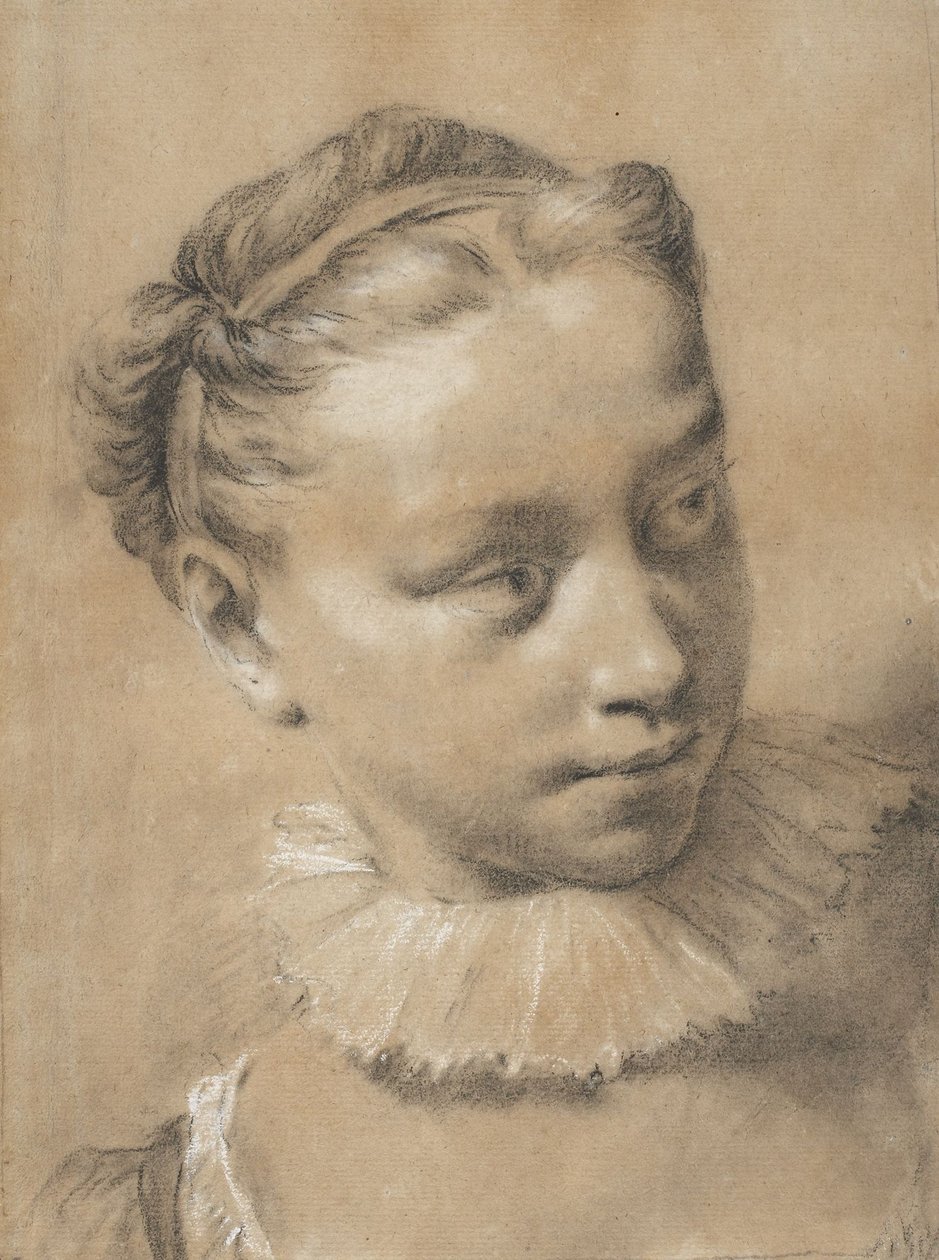 Ung jente med pipekrage av Giovanni Battista Piazzetta