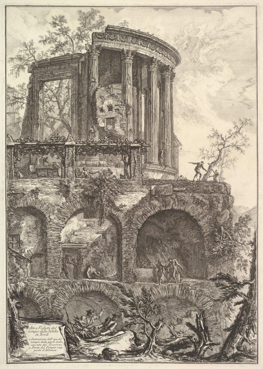Altra V. del Tempio della Sibilla i Tivoli En annen utsikt over Sibs tempel ..., 1700-tallet. av Giovanni Battista Piranesi