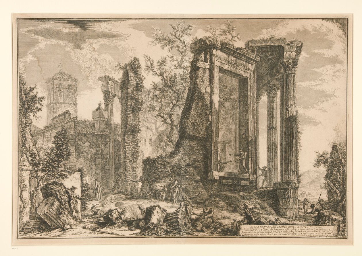 En annen utsikt over Sibylltemplet i Tivoli, fra Vedute di Roma av Giovanni Battista Piranesi
