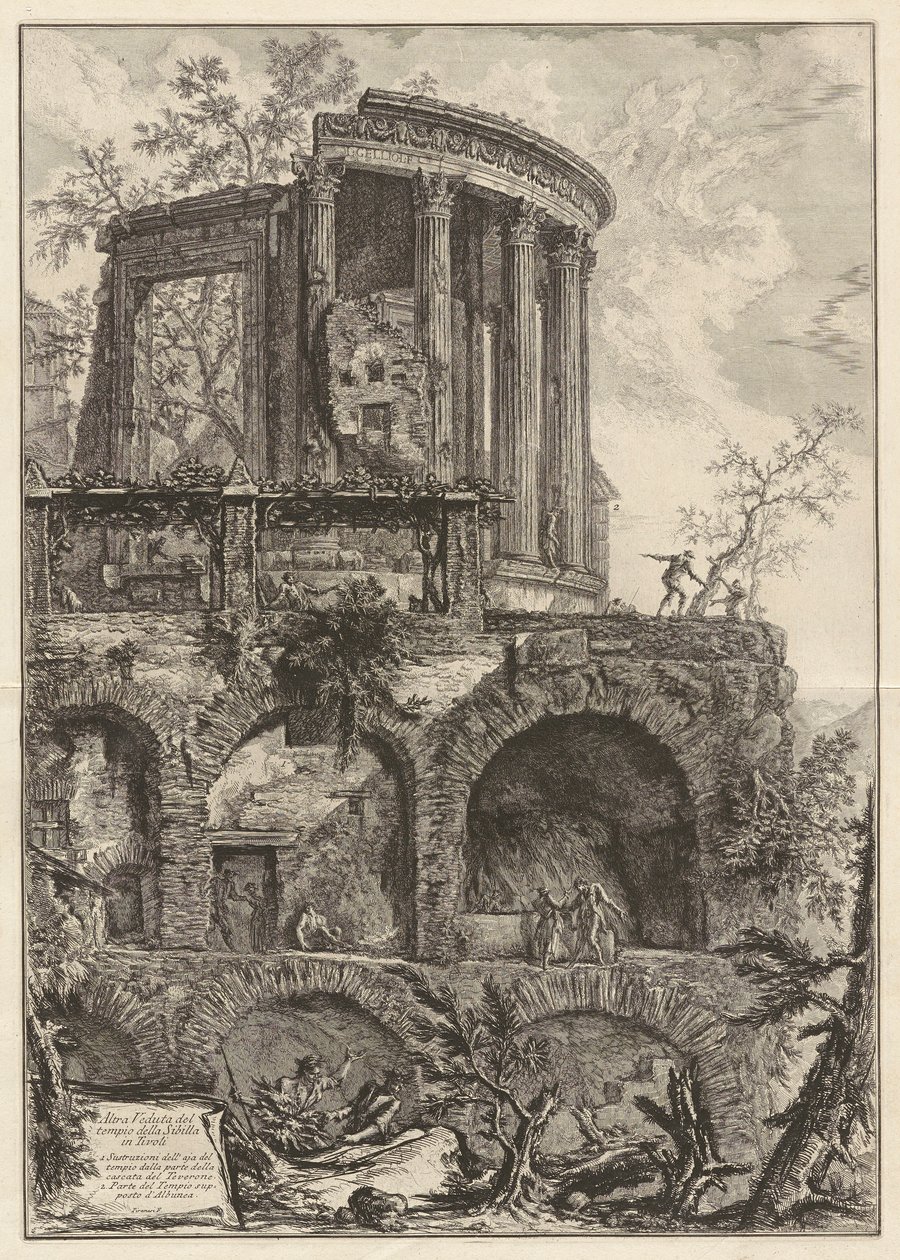 En annen utsikt over Sibylltemplet i Tivoli, fra Vedute di Roma (Utsikt over Roma) av Giovanni Battista Piranesi