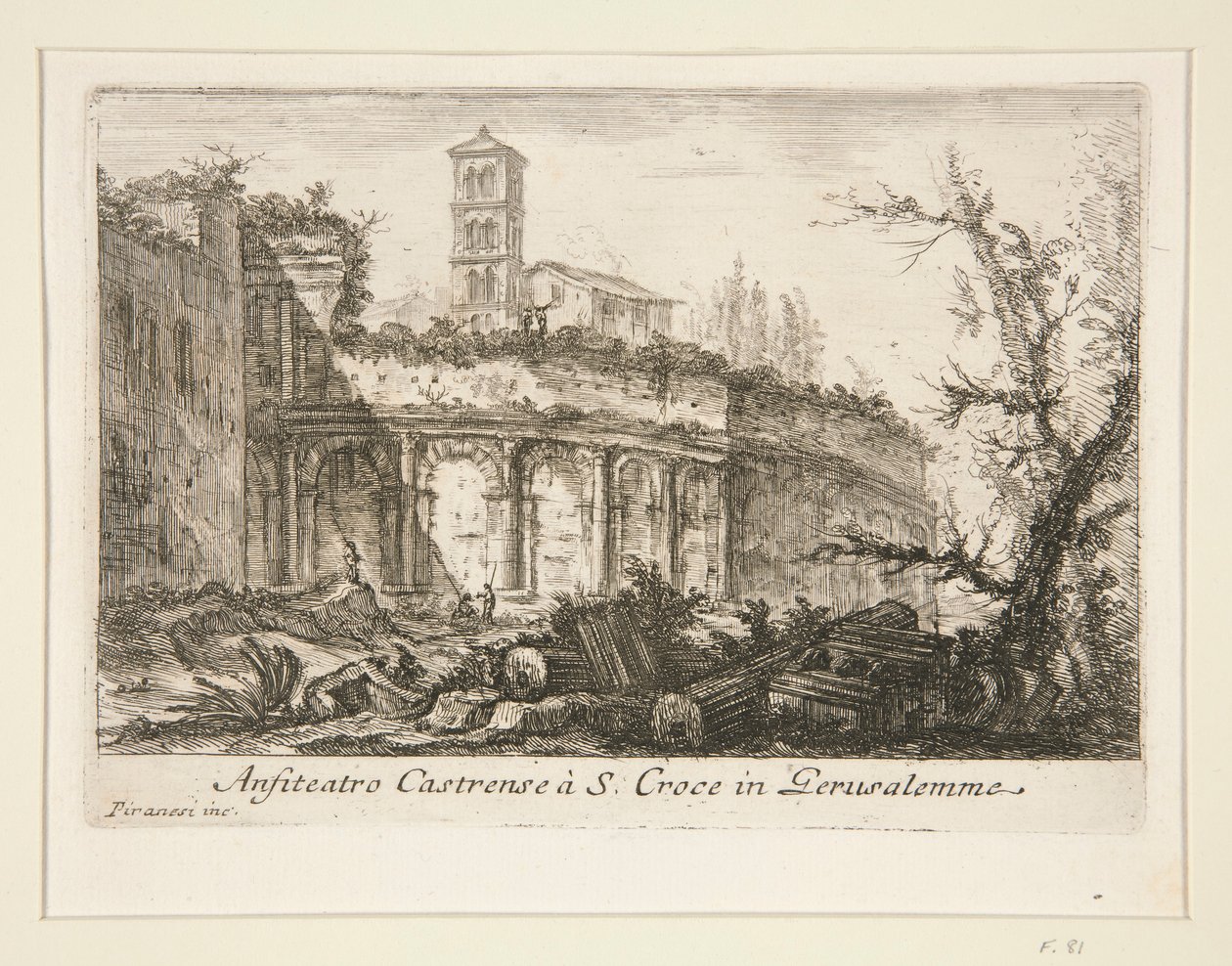 Castrense amfiteater? S. Croce i Gerusalemme (Amfiteater Castrense nær S. Croce i Gerusalemme), fra forskjellige utsikter over det gamle og moderne Roma av Giovanni Battista Piranesi