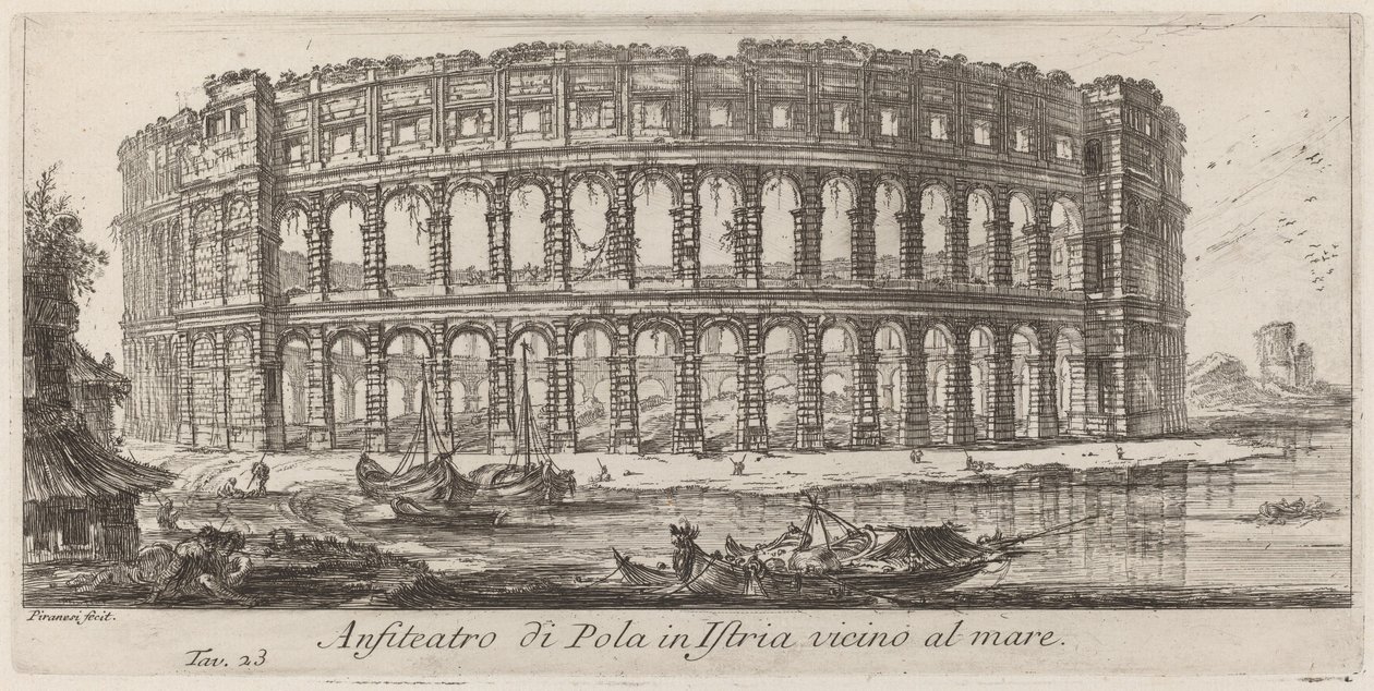 Pula amfiteater i Istria av Giovanni Battista Piranesi