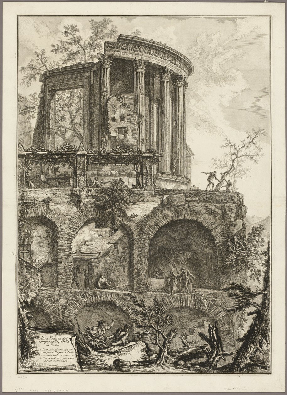 En annen utsikt over Sibylltemplet i Tivoli, fra Views of Roma av Giovanni Battista Piranesi