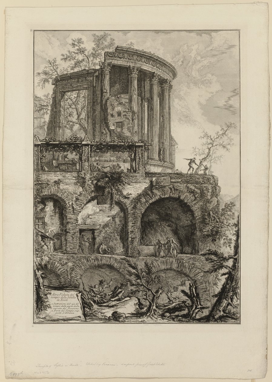 En annen utsikt over Sibylltemplet i Tivoli, fra Views of Roma av Giovanni Battista Piranesi