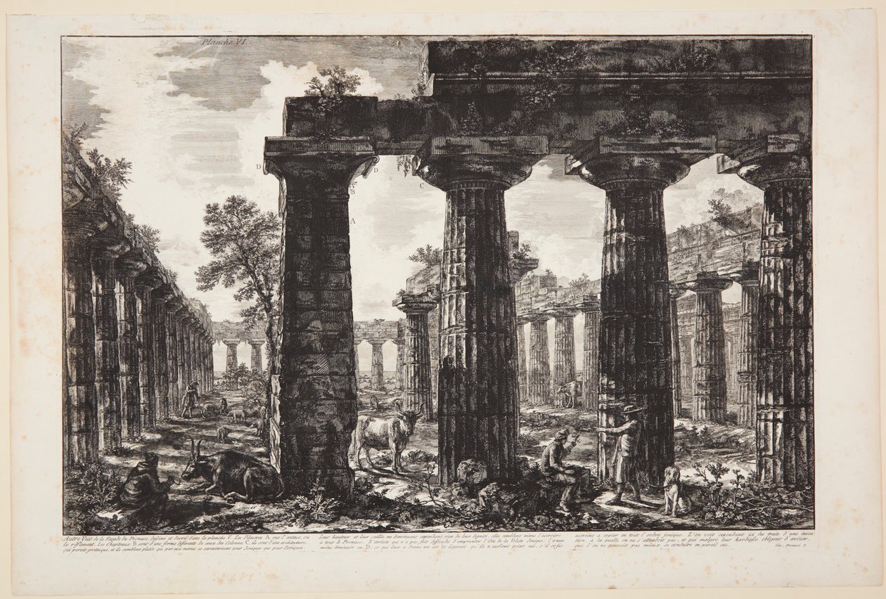 En annen utsikt over pronaosfasaden, tegnet og beskrevet i tavle V [...] av Giovanni Battista Piranesi