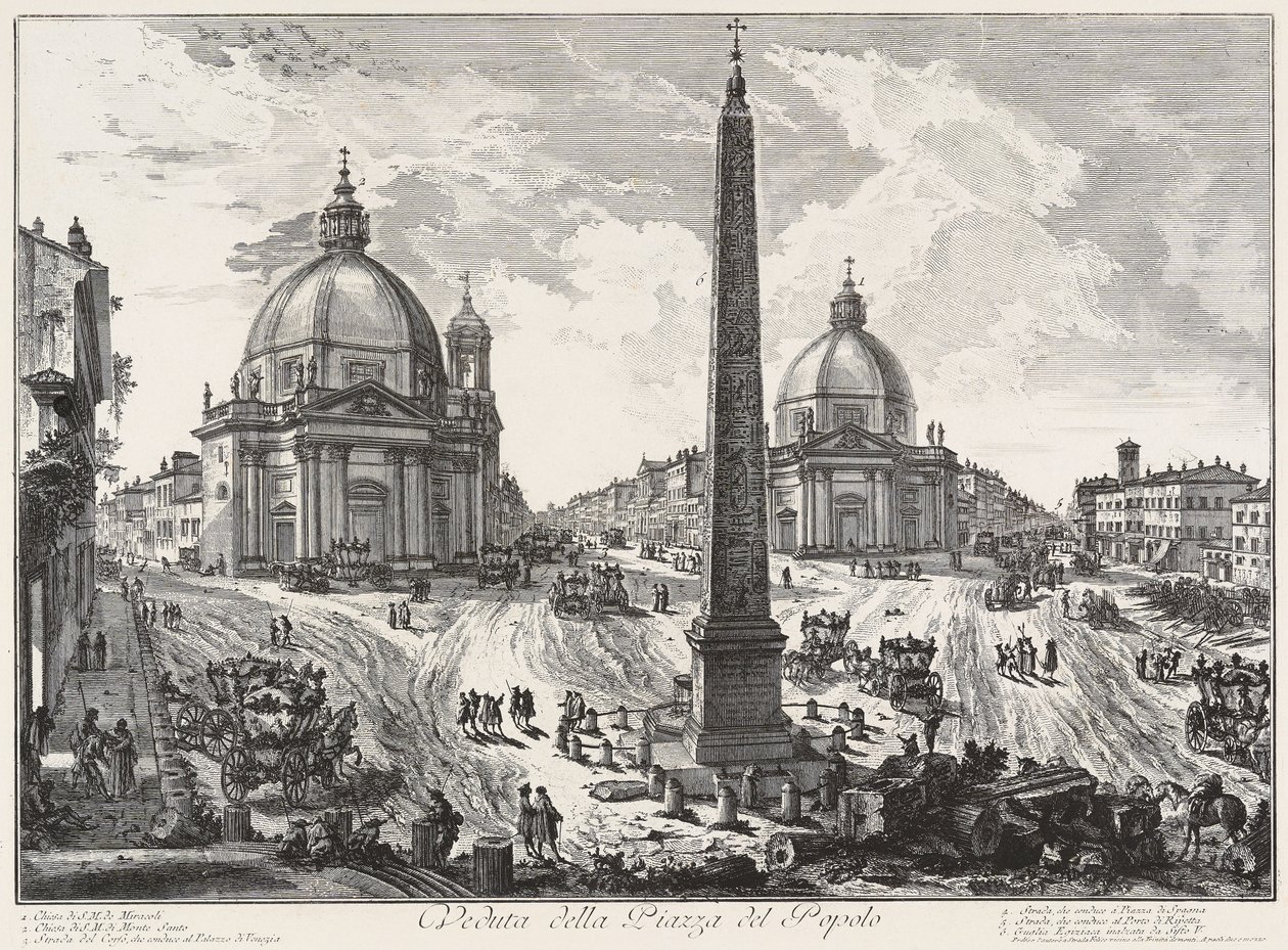 Utsikt over Piazza del Popolo av Giovanni Battista Piranesi