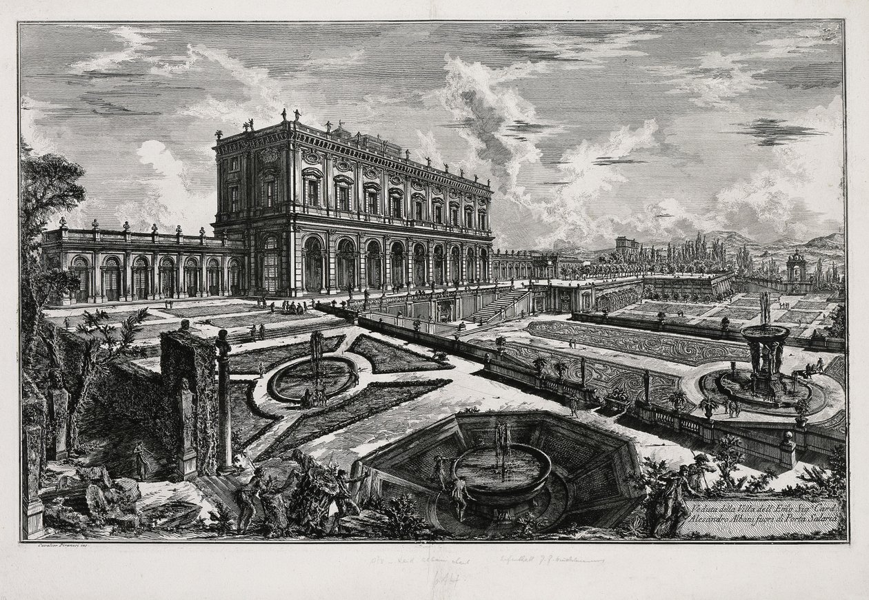 Utsikt over Villa Albani foran Porta Salaria (fra: Vedute di Roma) av Giovanni Battista Piranesi