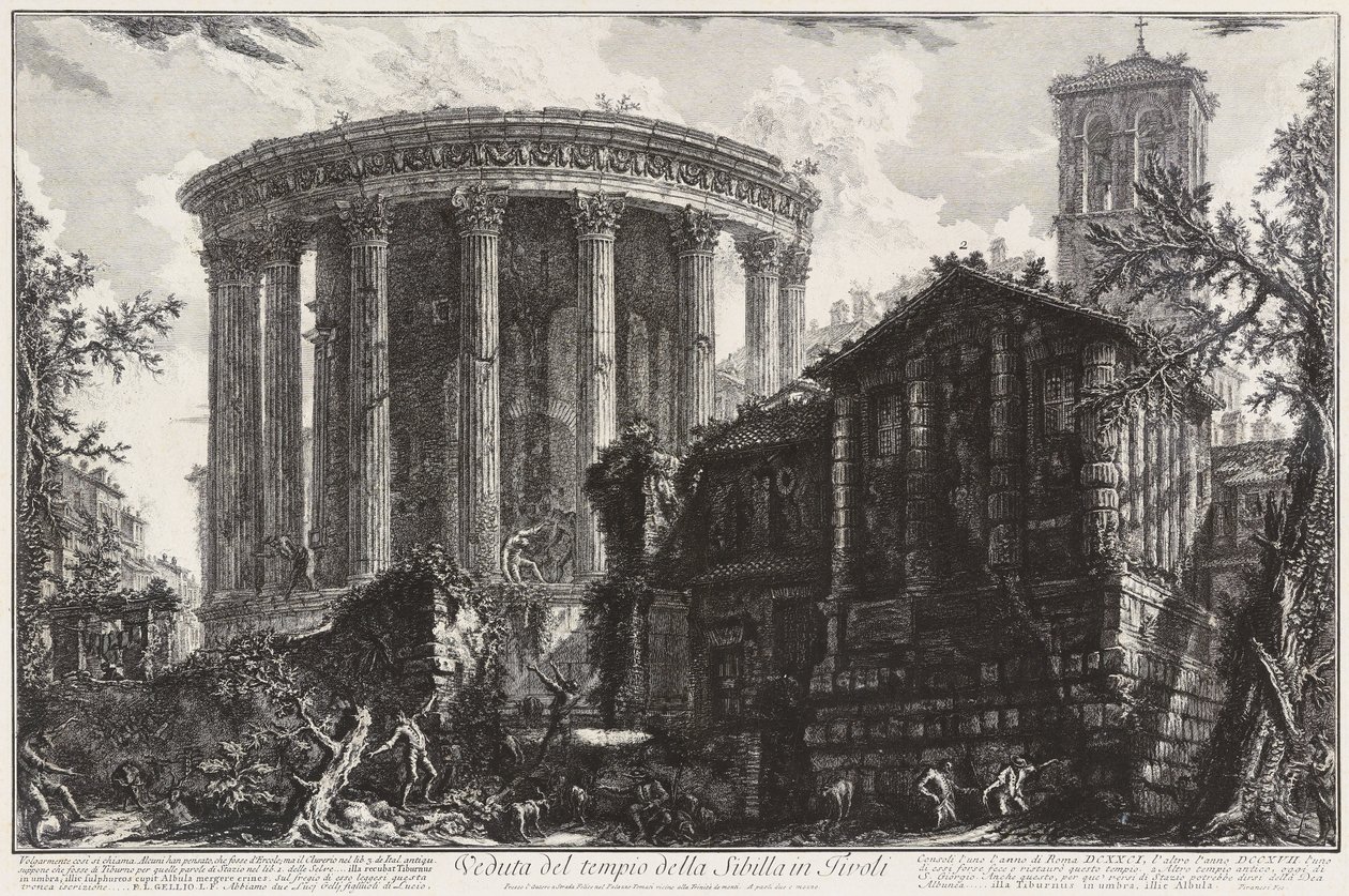 Utsikt over Sibyllatempelet i Tivoli av Giovanni Battista Piranesi