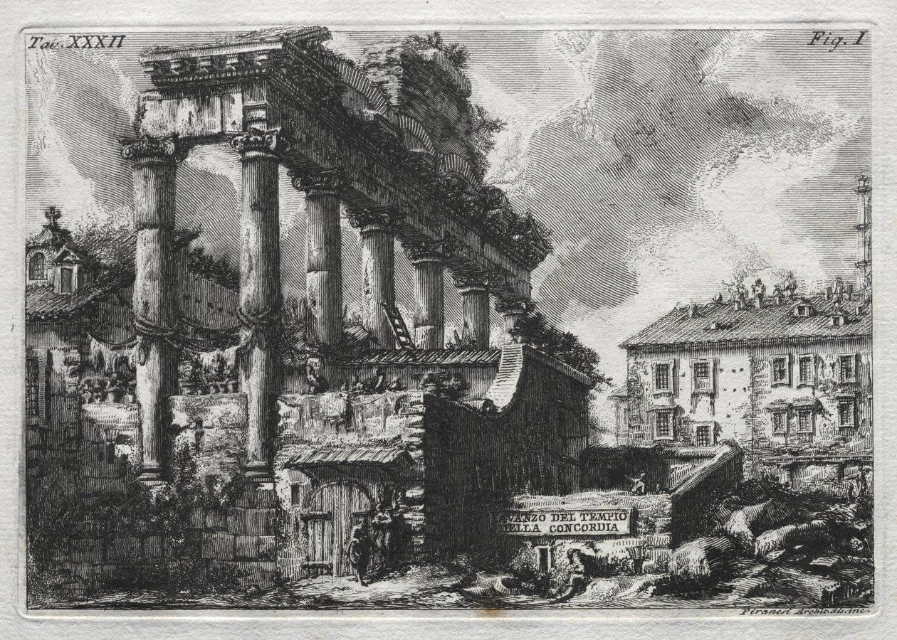 Avanco av Temple of Concordia av Giovanni Battista Piranesi