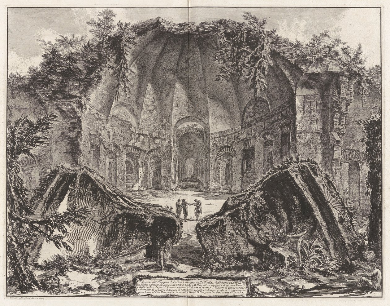 Rester av Guds tempel Canopus ved Hadrian av Giovanni Battista Piranesi