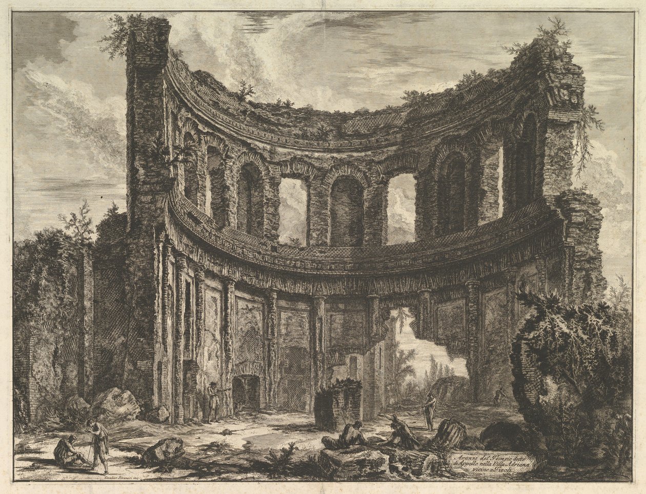Rester av Apollo-tempelet i Hadrians villa nær Tivoli Hadrians Villa ..., ca. 1768. av Giovanni Battista Piranesi