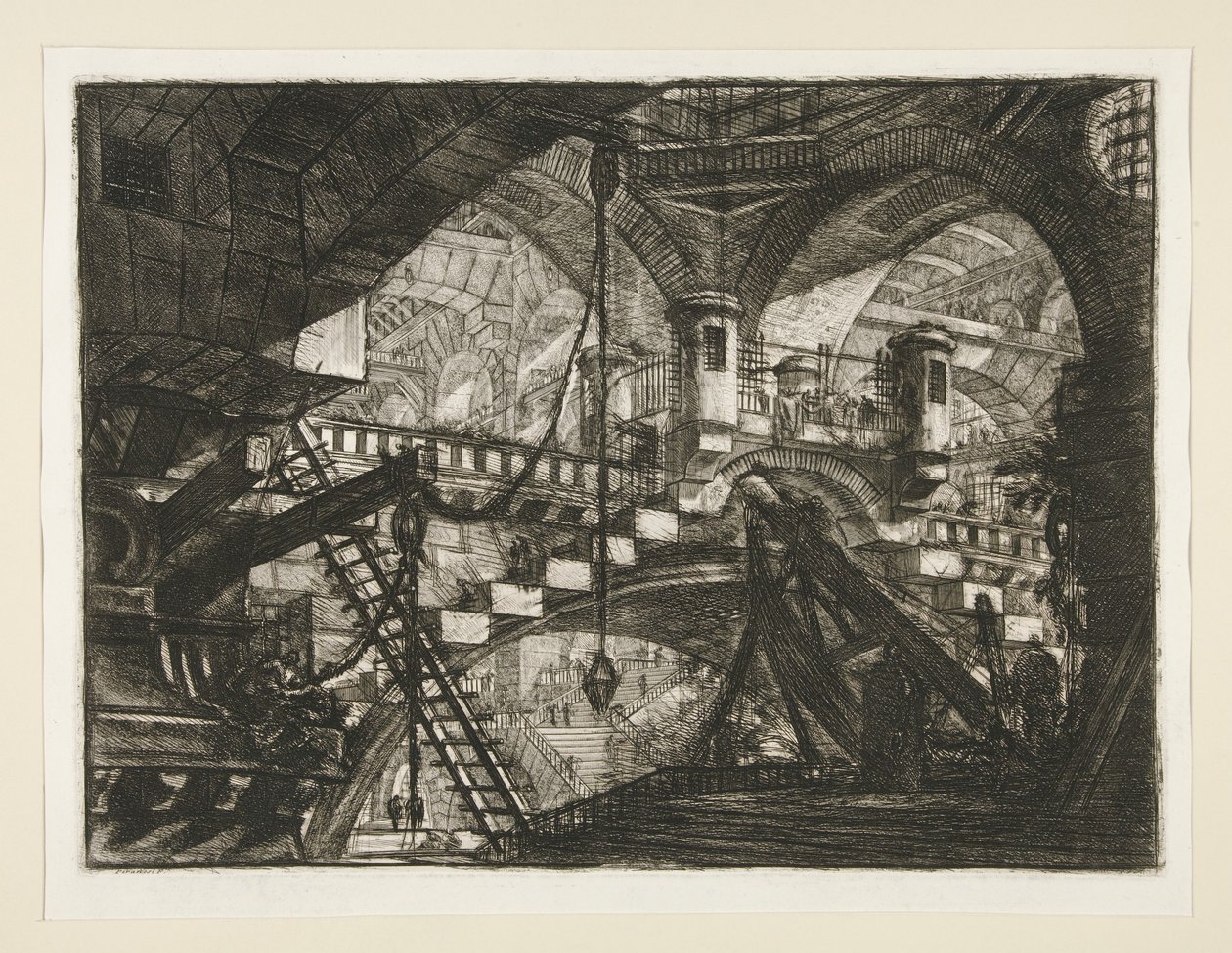 Carceri, XI: Buen med et skjellornament av Giovanni Battista Piranesi