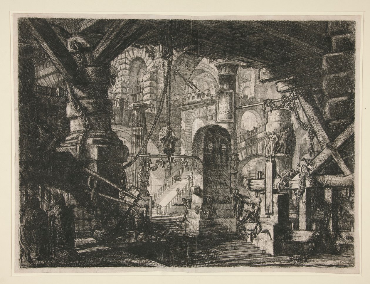 Carceri, XVI: The Pier with Chains av Giovanni Battista Piranesi
