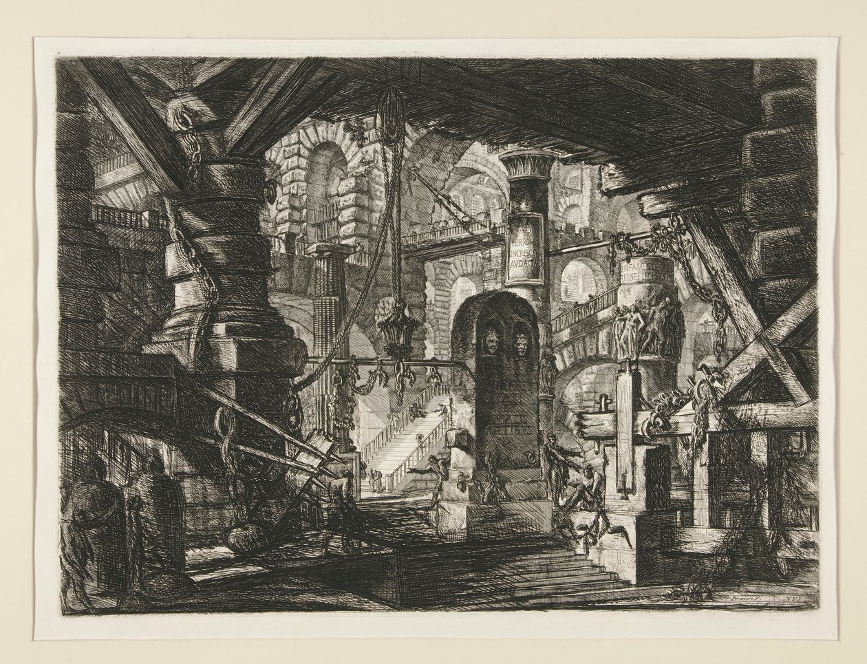 Carceri, XVI: The Pier with Chains av Giovanni Battista Piranesi