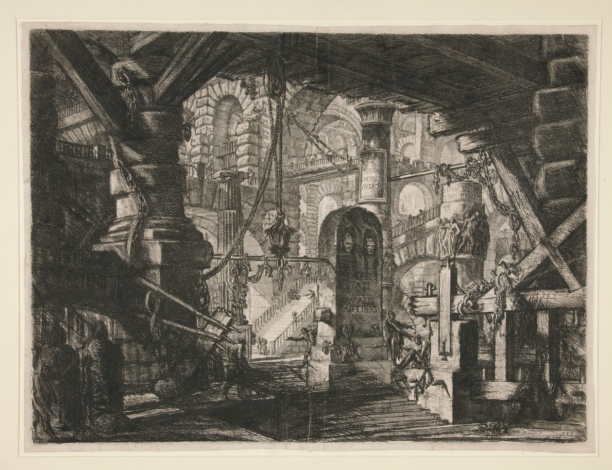 Carceri, XVI: Bryggen med lenker av Giovanni Battista Piranesi