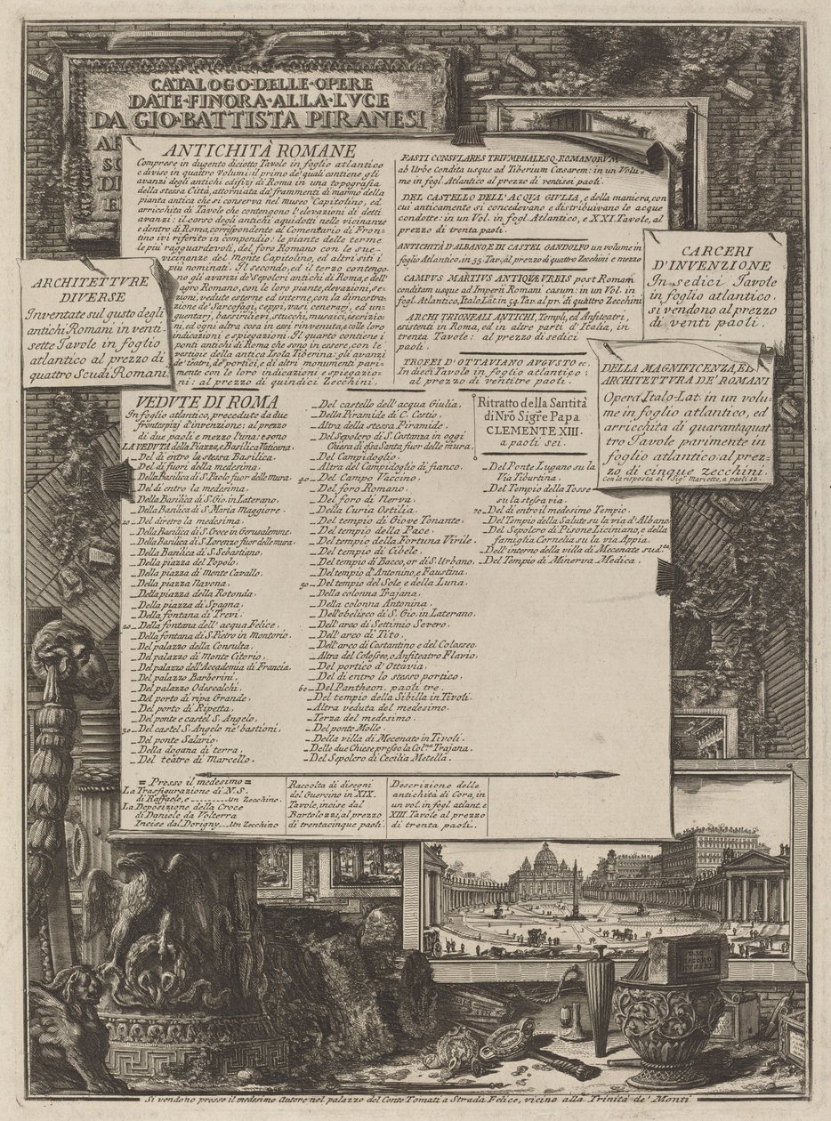 Katalog over verk av Giovanni Battista Piranesi