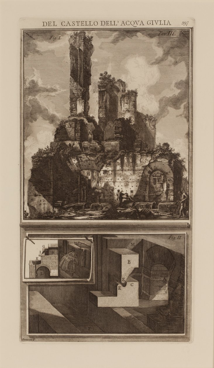 Angående fontenehodet til Acqua Giulia, Del Castello dell 