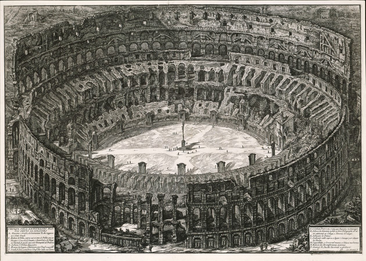 Colosseum i fugleperspektiv (fra: Vedute di Roma) av Giovanni Battista Piranesi